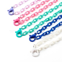 Personalized ABS Plastic Cable Chain Necklaces, Handbag Chains, with Lobster Claw Clasps, Mixed Color, 16.46 inch(41.8cm)(NJEW-JN03480)