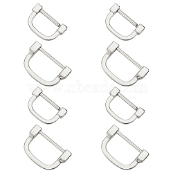 WADORN 8Pcs 2 Style Alloy D Rings, Buckle Clasps, for Webbing, Strapping Bags, Garment Accessories, Platinum, 24x37x6mm, 4pcs(FIND-WR0003-22P)