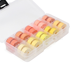 20 Rolls 10 Colors Sewing Thread, Plastic Bobbins Sewing Machine Spools with Clear Storage Case Box, Yellow, 0.4mm, about 38.28 Yards(35m)/Roll, 2 rolls/color(PW-WG50659-01)