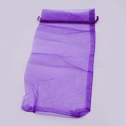 Organza Bags, with Ribbons, for Wine Decoration, Rectangle, Dark Violet, 38x14x0.02cm(OP-WH0009-07H)