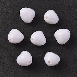 Opaque Acrylic Beads, Heart, White, 10x9.5x8.5mm, Hole: 1.5mm, about 1050pcs/500g(OACR-P007-70)
