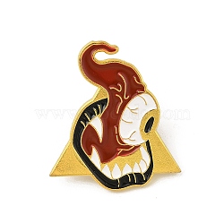 Eye Theme Enamel Pins, Alloy Brooches for Backpack Clothes, Snake, 29.5x25.5mm(JEWB-S037-01G-05)