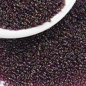 MIYUKI Round Rocailles Beads, Japanese Seed Beads, (RR3738) Fancy Lined Brandy, 15/0, 1.5mm, Hole: 0.7mm, about 250000pcs/pound