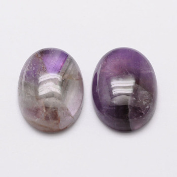 Oval Natural Amethyst Cabochons, 14x10x4.5mm