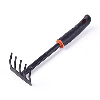Plastic Rake, with Iron Head, Garden Plant Tools, Black, 290x85x70mm