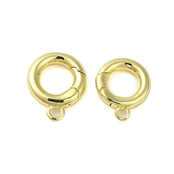 Brass Spring Gate Rings, Rings, Golden, 14.5x12x2.5mm, Hole: 1.6mm