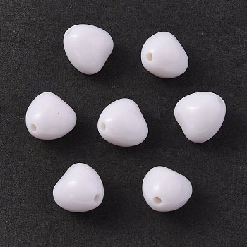 Opaque Acrylic Beads, Heart, White, 10x9.5x8.5mm, Hole: 1.5mm, about 1050pcs/500g