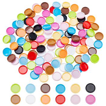 120Pcs 12 Colors ABS Plastic Loose Leaf Ring Round Binder Discs, Mushroom Hole Notebook Binding Ring Expansion Discs for Add Extra Pages, Notes or Artwork, Mixed Color, 19x5.5mm, Inner Diameter: 15.5mm, 10pcs/color