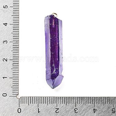 Electroplated Natural Quartz Pendants(G-P315-B01-01G)-3