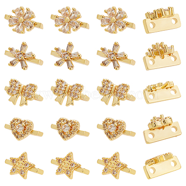 Real 18K Gold Plated Mixed Shapes Brass Slide Charms