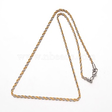 304 Stainless Steel Rope Chain Necklaces(NJEW-M124-09GP)-2