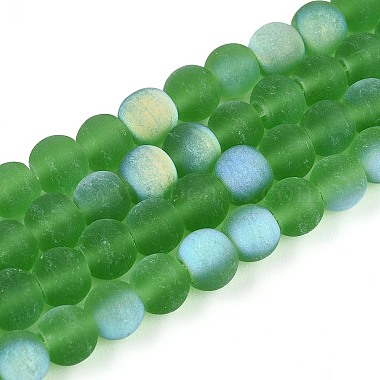 Frosted Transparent Glass Beads Strands(GLAA-T032-T6mm-MBB07)-1
