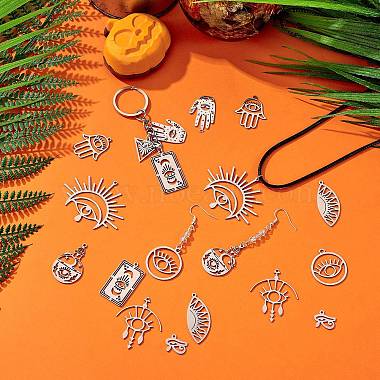 20Pcs 10 Style 201 Stainless Steel Laser Cut Charms(STAS-SZ0002-67P)-4