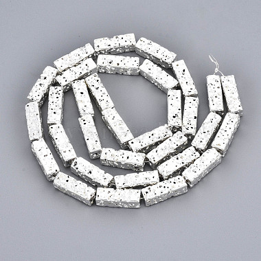 Electroplated Natural Lava Rock Beads Strands(X-G-T114-63S)-5