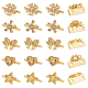 20Pcs 5 Style Rack Plating Brass Pave Clear Cubic Zirconia Flower Slide Charms(KK-BC0012-86)-1