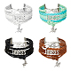 4Pcs 4 Colors Imitation Leather Multi-strand Bracelets Set(BJEW-FI0001-18)-1