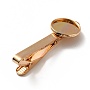 Brass Tie Clip Cabochon Settings, Light Gold, 54x17.5x13.5mm, Tray: 16.1mm