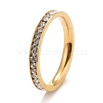 304 Stainless Steel Rhinestone Rings, Child Finger Rings, Golden, US Size 3(14mm)(STAS-D178-01G-02)