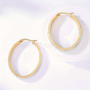 Elegant Gold Plated Geometric Hoop Earrings with Sparkling Crystals, Ring(SL7342)