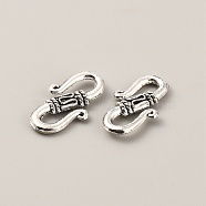 Tibetan Style Alloy S-Hook Clasps, Antique Silver, 22x12.5x3mm, Inner Diameter: 3~3.5mm(FIND-TAC0014-78AS)