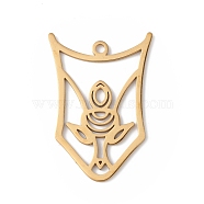304 Stainless Steel Pendants, Cat Buster Charm, Golden, 30x20x0.9mm, Hole: 1.6mm(STAS-K250-02G)