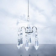 Glass Pendant Decoration, Hanging Suncatchers, with Metal Findings, for Garden Window Wedding Home Decoration, Bullet, 245mm(PW-WG37022-05)