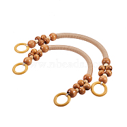 Wooden Bag Handles, with Wood Beads and Rope, for Handbag Straps Replacement Accessories, Blanched Almond, 47cm(AJEW-WH0109-68A)