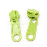 Plastic Zipper Slider, Garment Accessories, Oval, Green Yellow, 3.6x1.1x1.1cm(KY-WH0024-48D)