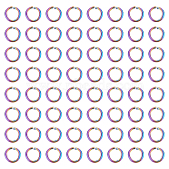 100Pcs Ion Plating(IP) Rainbow Color 304 Stainless Steel Open Jump Rings, Round Ring, 8x1mm, 18 Gauge, Inner Diameter: 6mm(STAS-UN0039-09)