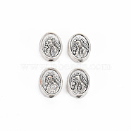 Tibetan Style Alloy Beads, Cadmium Free & Lead Free, Oval, Antique Silver, 10x8x4mm, Hole: 1.5mm, about 912pcs/1000g(TIBE-S320-203AS)