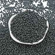 TOHO Round Seed Beads, Japanese Seed Beads, (81) Metallic Hematite, 8/0, 3mm, Hole: 1mm, about 10000pcs/pound(SEED-TR08-0081)