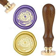 DIY Scrapbook, Brass Wax Seal Stamp and Wood Handle Sets, Other Pattern, 83x22mm, Head: 7.5mm, Stamps: 25x14.5mm(AJEW-WH0131-017)