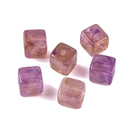 Acrylic Bead, Imitation Jade, Cube, Medium Purple, 9x8x8mm, Hole: 2mm, 833pcs/500g(OACR-H120-01H)