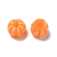 Opaque Resin Imitation Food Decoden Cabochons, Orange Shape, Orange, 12.5x10mm(RESI-B015-06)