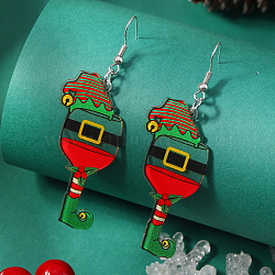 Acrylic Christmas Series Dangle Earrings, Platinum, Colorful(ZV2317-3)