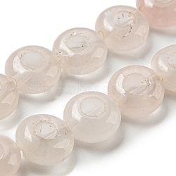 Natural Rose Quartz Beads Strands, Rondelle, 10~10.5x4~4.5mm, Hole: 1.2mm, about 20pcs/strand, 7.95''(20.2cm)(G-P536-A07-01)