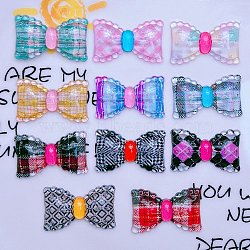 Transparent Resin Cabochons, Bowknot, Mixed Color, 18.5x30x4mm(CRES-I049-04)