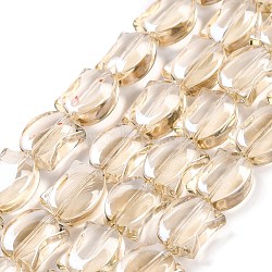 Electroplate Glass Beads Strands, AB Color Plated, Cat Shape, PeachPuff, 10.5x8x5mm, Hole: 1.1mm, about 65pcs/strand, 25.20''(64cm)(EGLA-Q128-07A-AB04)