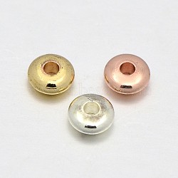 Brass Spacer Beads, Flat Round, Mixed Color, 5x1mm, Hole: 2mm(KK-J221-01)