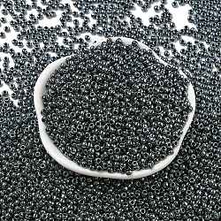 TOHO Round Seed Beads, Japanese Seed Beads, (81) Metallic Hematite, 8/0, 3mm, Hole: 1mm, about 10000pcs/pound(SEED-TR08-0081)