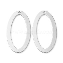 Brass Pendants, Cadmium Free & Nickel Free & Lead Free, Oval, Hollow, Platinum, 32.5x17x1mm, Hole: 1.4mm(KK-R223-17P)