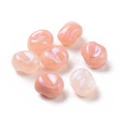 Opaque Acrylic Beads, Glitter Beads, Rice, Light Salmon, 16x13.8x11.5mm, Hole: 1.8mm, about 333pcs/500g(OACR-C013-10C)