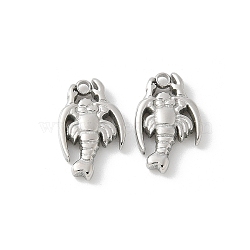 304 Stainless Steel Charms, Crayfish Charms, Anti-Tarnish, Stainless Steel Color, 12x7.5x12mm, Hole: 1.2mm(STAS-Z122-31P)