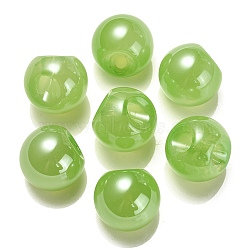 Opaque Acrylic Beads, Round, Top Drilled, Yellow Green, 19x19x19mm, Hole: 3mm(OACR-G012-03G)