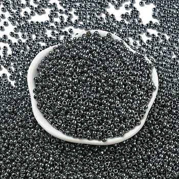 TOHO Round Seed Beads, Japanese Seed Beads, (81) Metallic Hematite, 8/0, 3mm, Hole: 1mm, about 10000pcs/pound