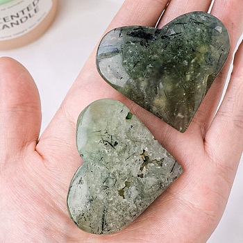 Natural Prehnite Palm Stones, Heart Healing Stone, Massage Tools, 50~60mm
