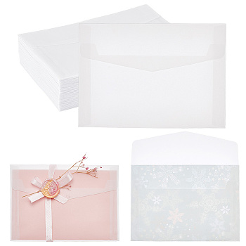 Blank Parchment Paper Envelopes, Semitransparent Envelope, Rectangle, Ghost White, 125x176x0.2mm