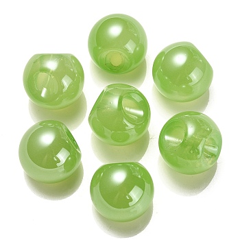 Opaque Acrylic Beads, Round, Top Drilled, Yellow Green, 19x19x19mm, Hole: 3mm