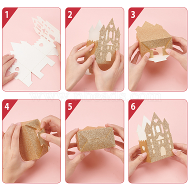 Castle Shape Paper Glitter Candy Boxes(CON-WH0083-12)-4