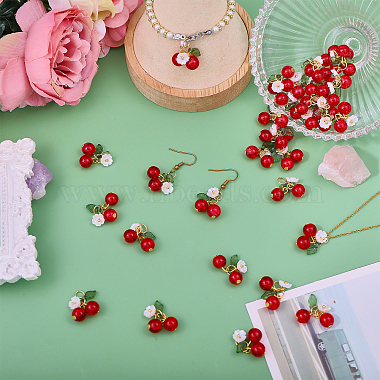 40Pcs Glass Pendants(PALLOY-CA00019)-5